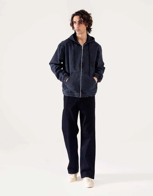 DENIM ZIPPER HOODIE